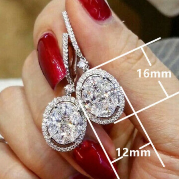 NEW White Gold Plated Earrings - Picture 4 of 4